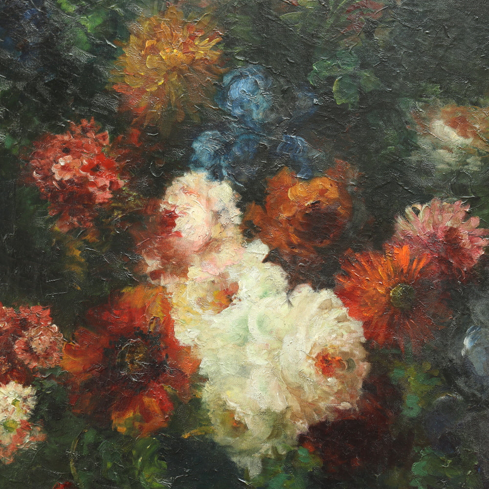 AW574: Late 19th Century Floral Still Life Oil on Canvas