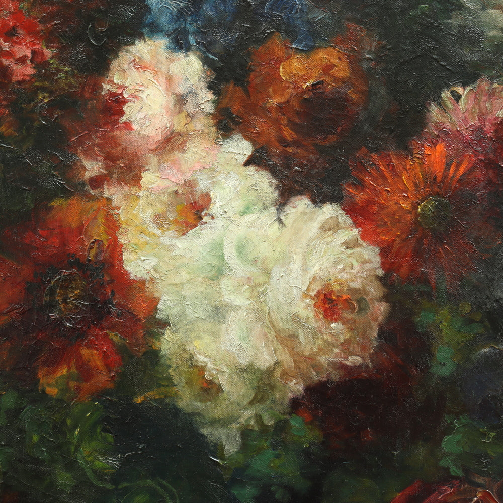 AW574: Late 19th Century Floral Still Life Oil on Canvas