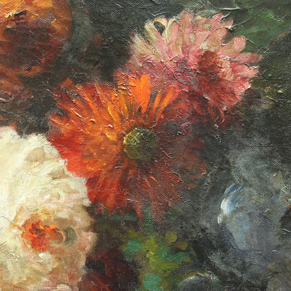 AW574: Late 19th Century Floral Still Life Oil on Canvas