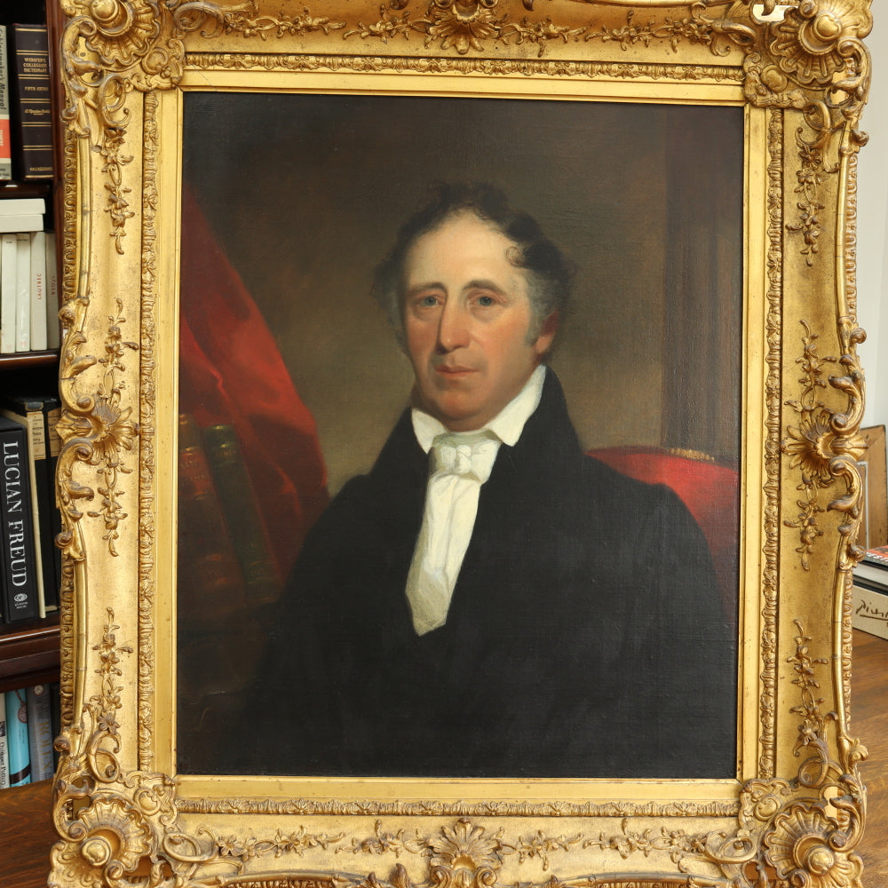 AW798: Early 19th Century American Federal Portrait of a Gentleman Oil on Canvas