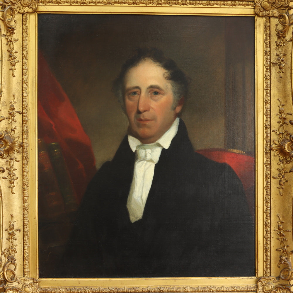 AW798: Early 19th Century American Federal Portrait of a Gentleman Oil on Canvas