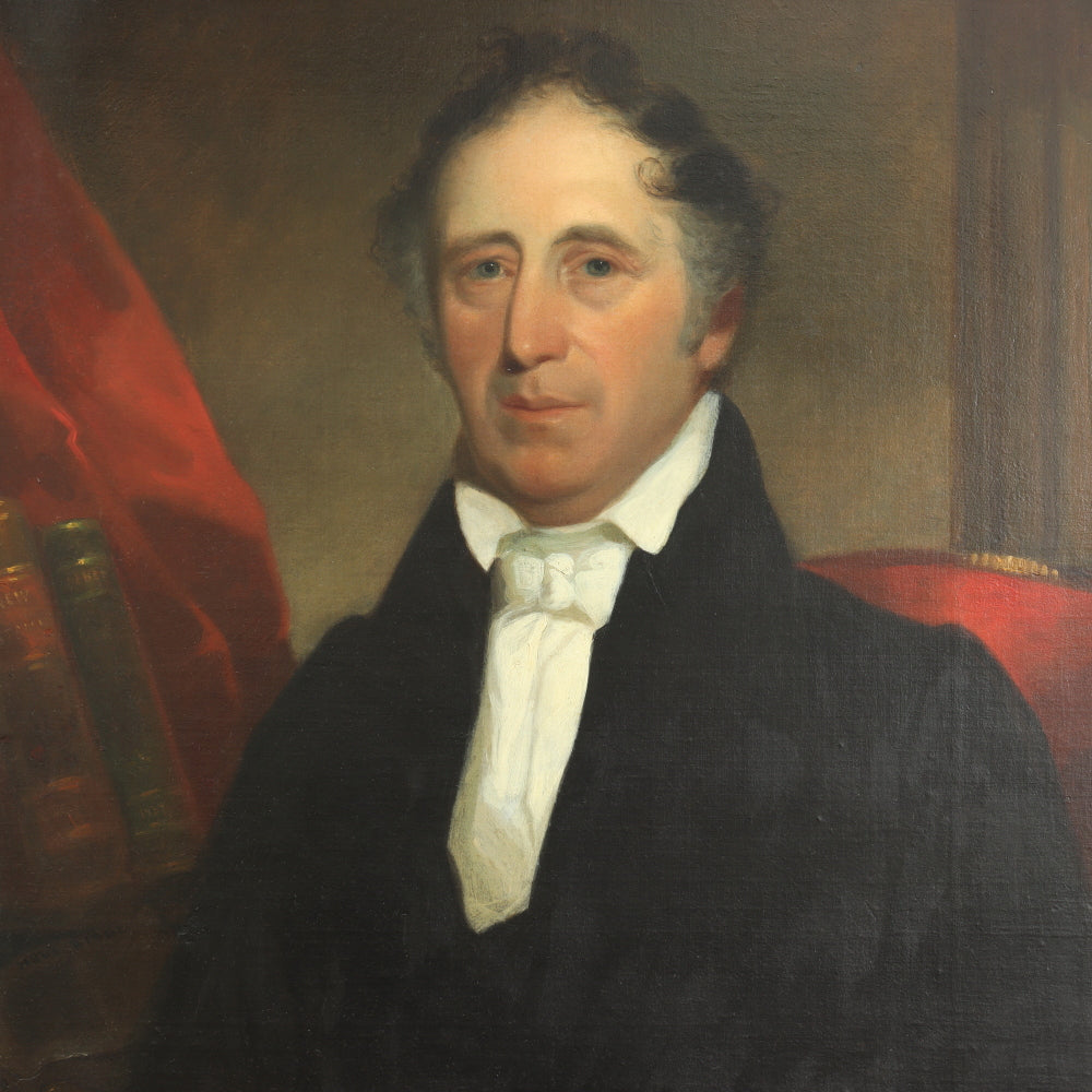 AW798: Early 19th Century American Federal Portrait of a Gentleman Oil on Canvas