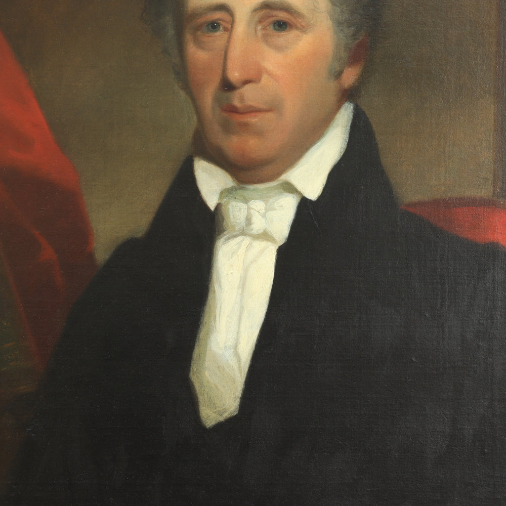 AW798: Early 19th Century American Federal Portrait of a Gentleman Oil on Canvas