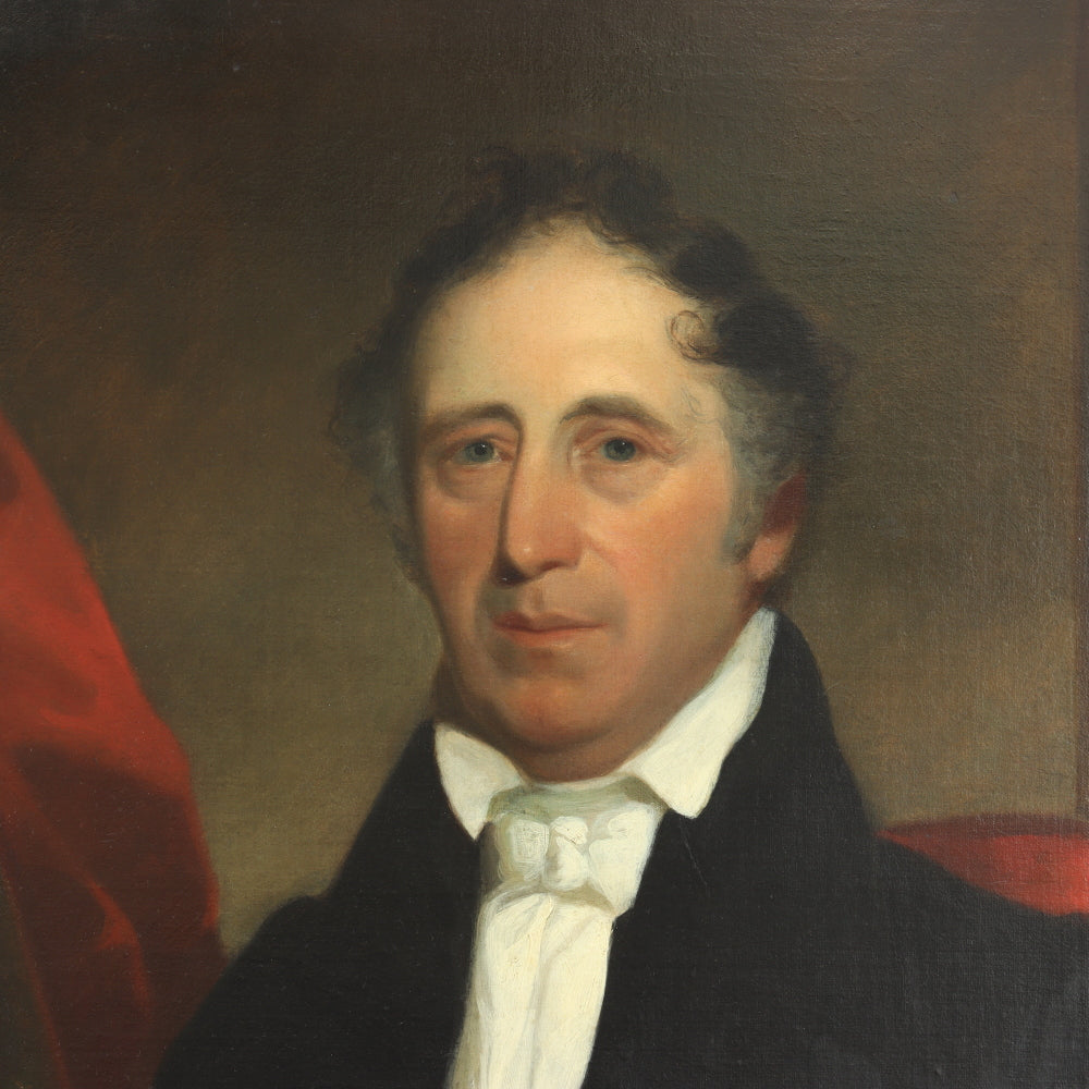 AW798: Early 19th Century American Federal Portrait of a Gentleman Oil on Canvas