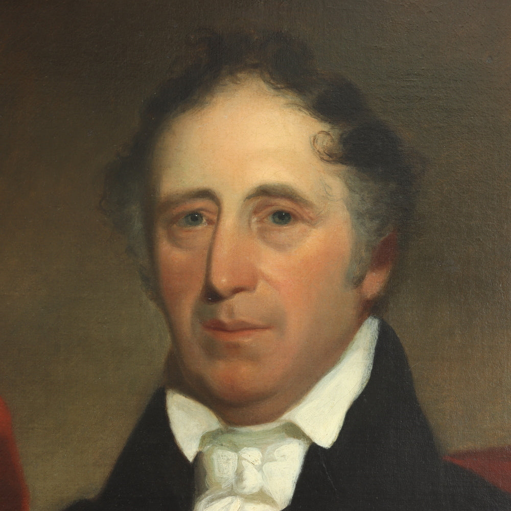 AW798: Early 19th Century American Federal Portrait of a Gentleman Oil on Canvas