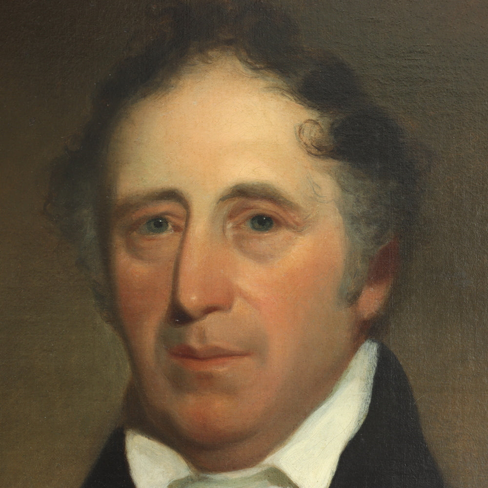 AW798: Early 19th Century American Federal Portrait of a Gentleman Oil on Canvas