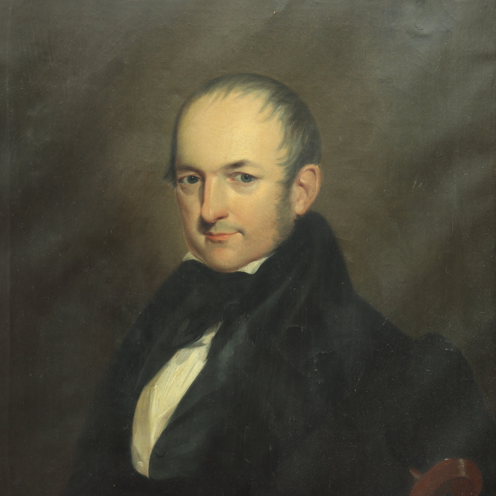 AW799: Early 19th Century Federal Portrait of a Gentleman Oil on Canvas