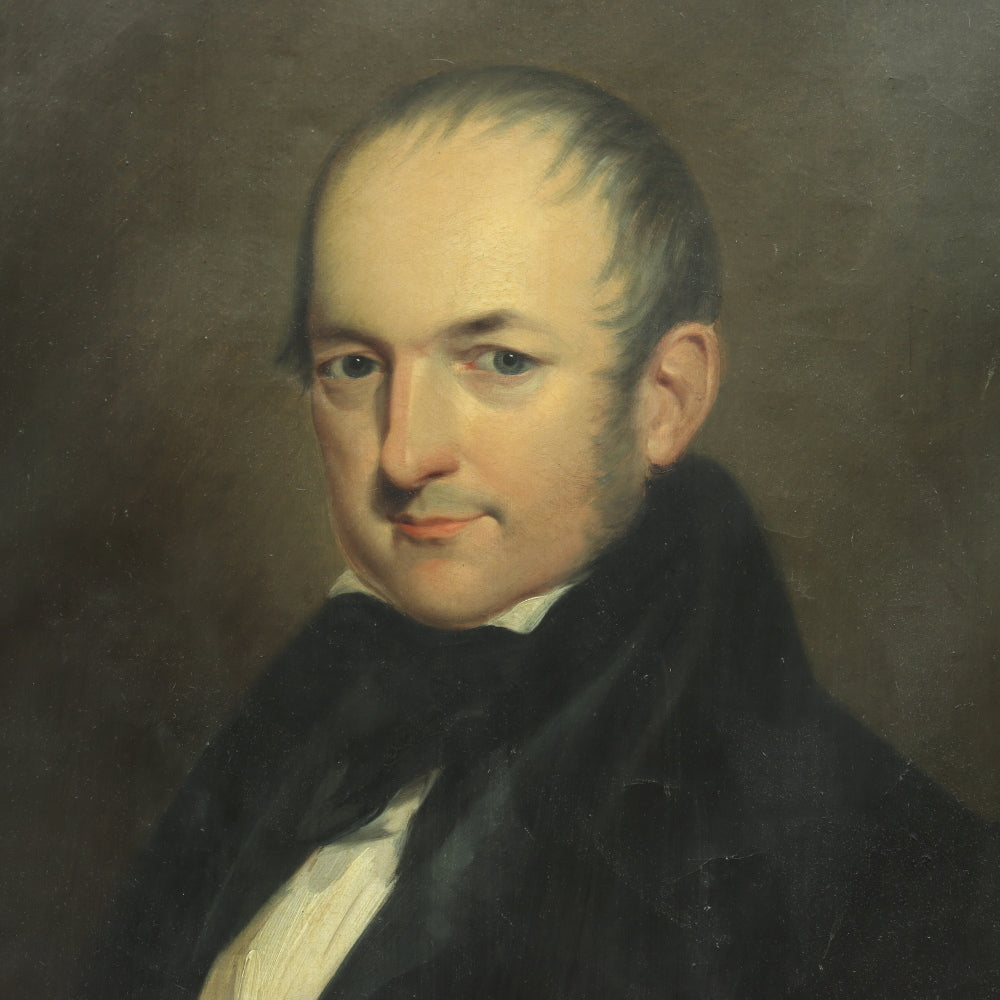 AW799: Early 19th Century Federal Portrait of a Gentleman Oil on Canvas