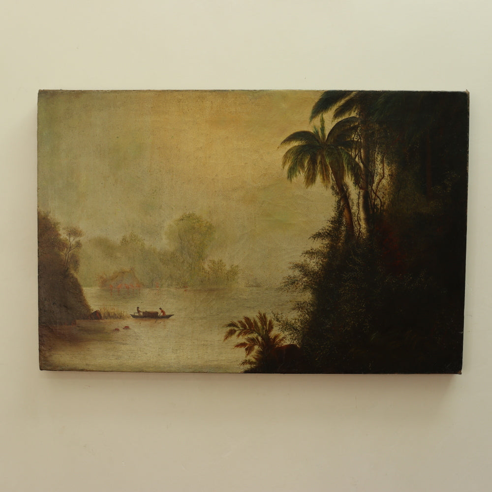 Norton Bush "Tropical Lagoon" 19th Century Oil on Canvas | Work of Man