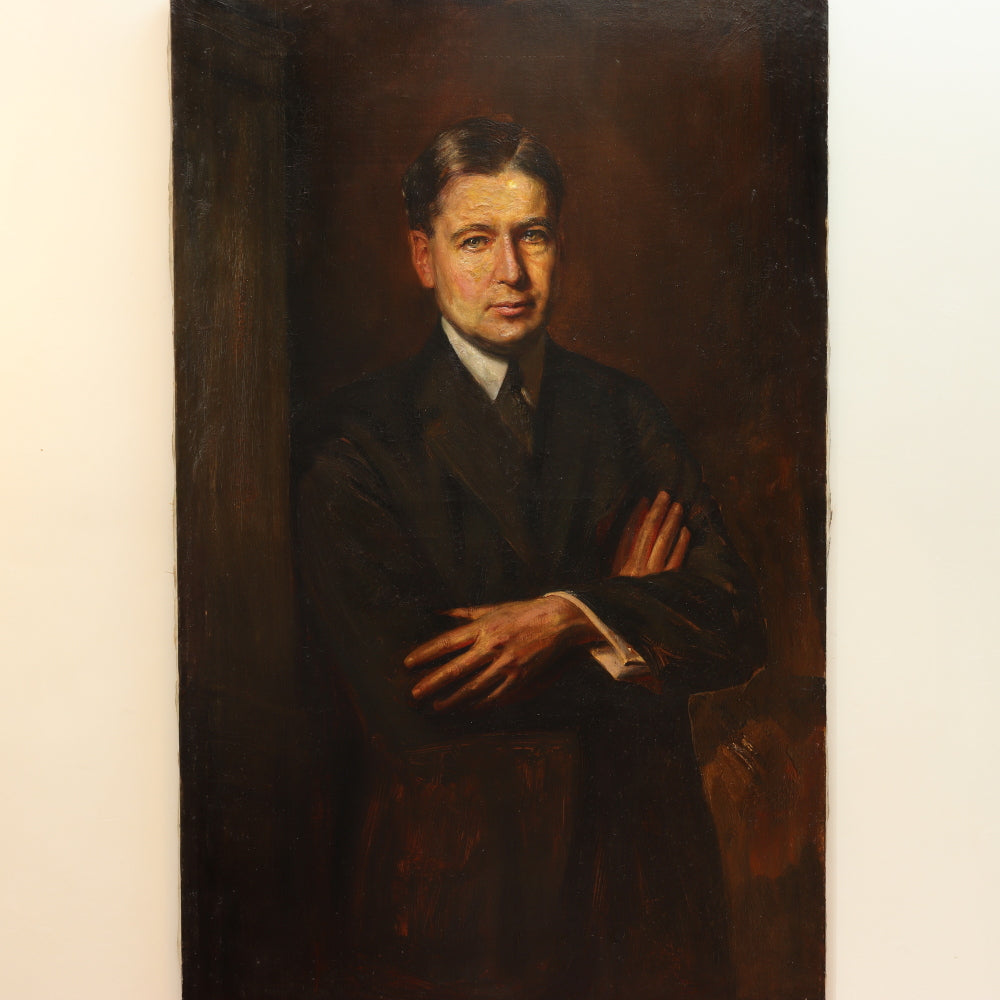 AW806: Theo Raucher Portrait of Edward Hopkinson Jr. Oil on Canvas