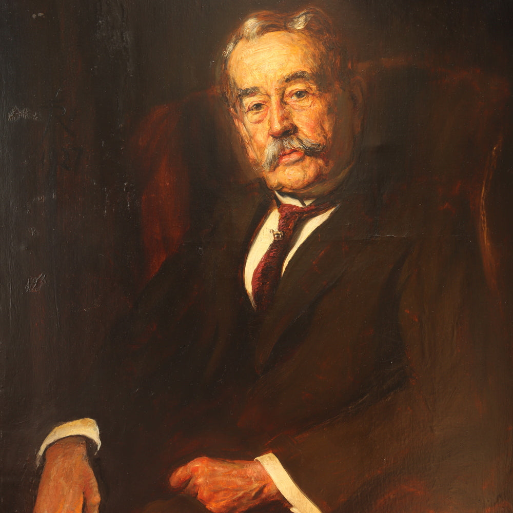 AW805: Theo Raucher Portrait of Edward Hopkinson Sr. Oil on Canvas