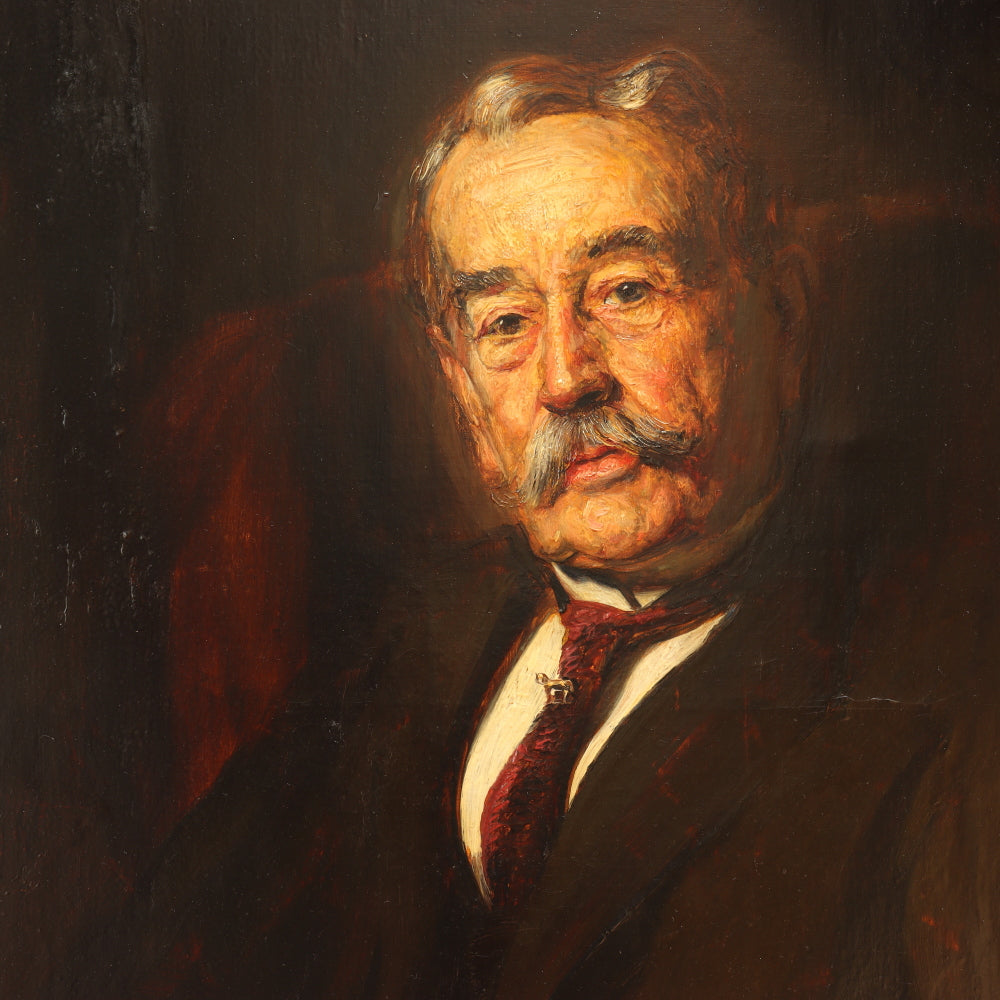 AW805: Theo Raucher Portrait of Edward Hopkinson Sr. Oil on Canvas