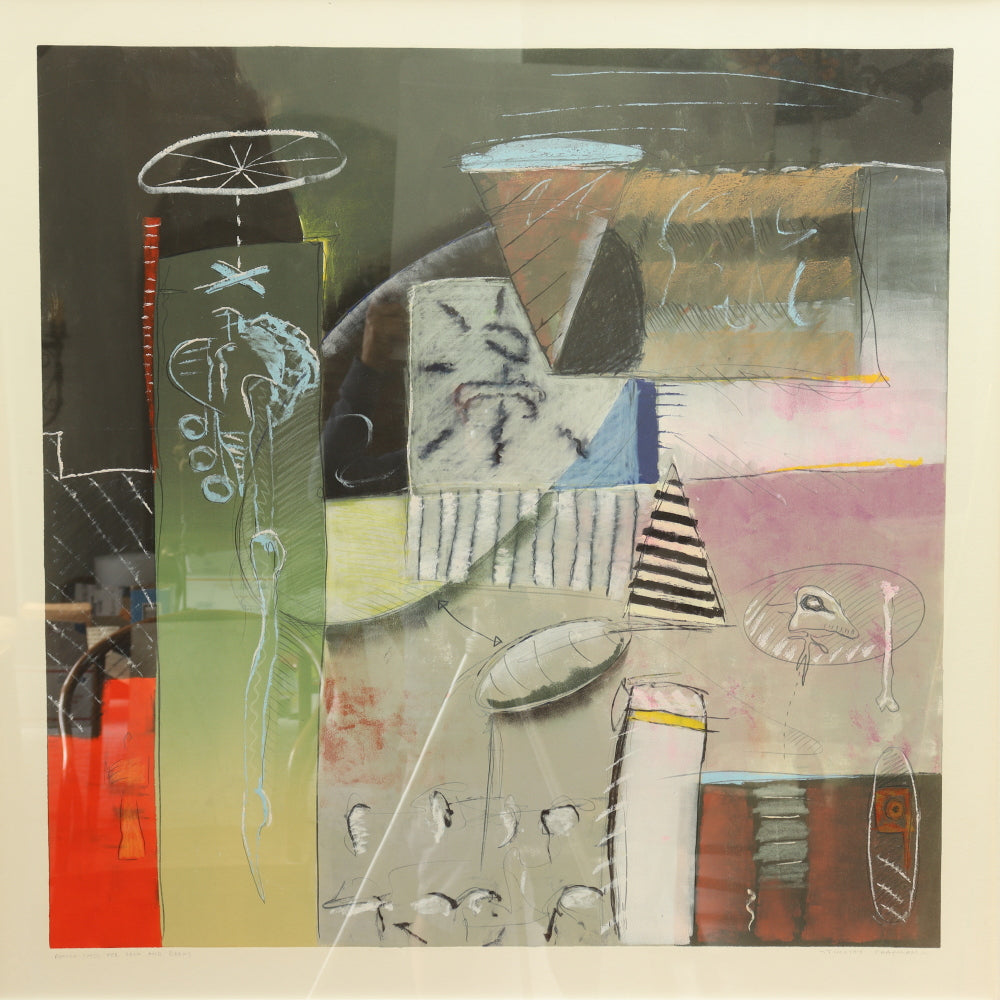 AW13-005: Timothy Chapman "Reason Sheds Her Skin and Barks" Modernist Mixed Media on Paper