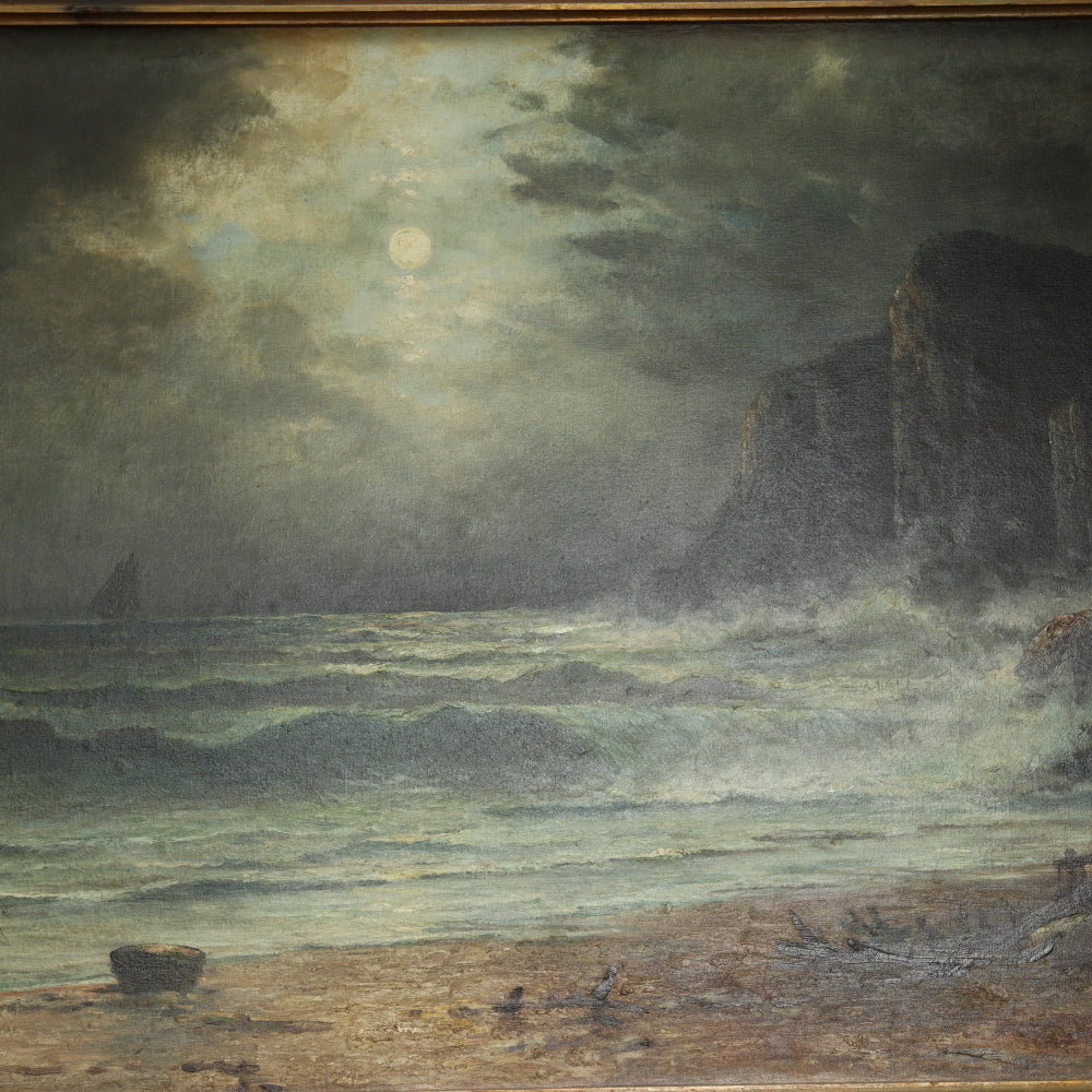 AW807: Henry Duessel "Autumn Tides" Oil on Canvas Late 19th Century