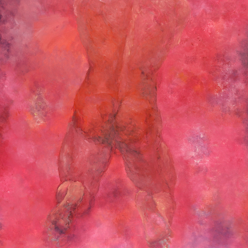 AW4-008: Modernist Male Nude Figure Expressionist Gouache on Paper