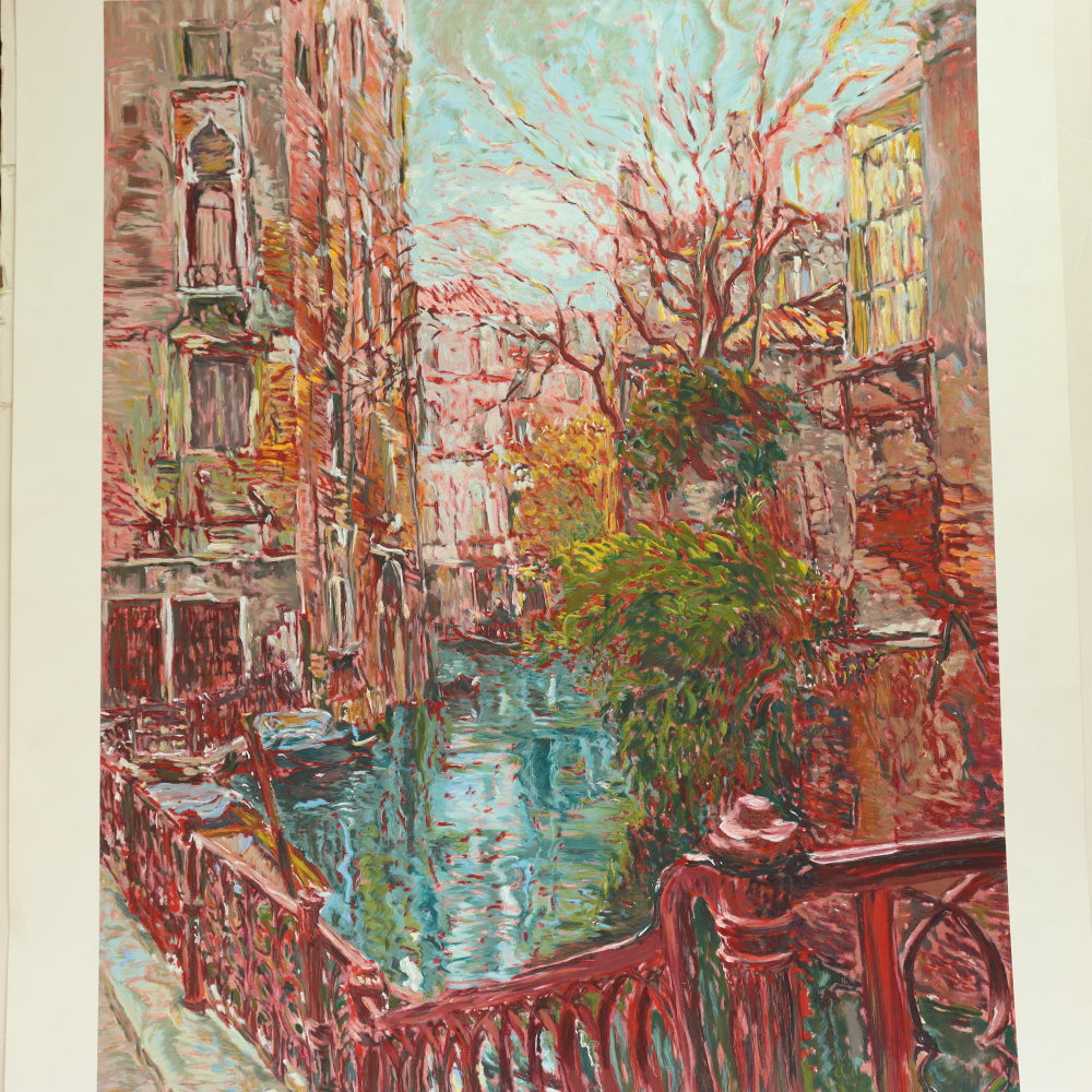 AW9-006: Marco Sassone Artists Proof Serigraph " Venice Reflections" Circa 1990