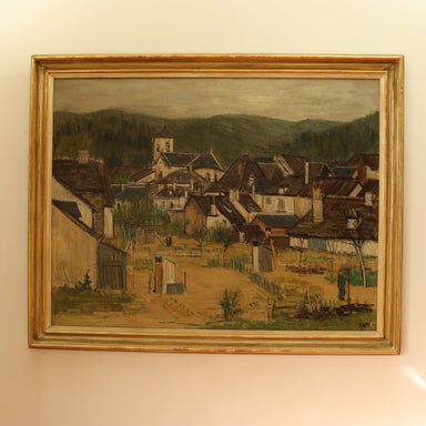 Ginette Rapp "Vue d' Argentat Correze" Oil on Canvas | Work of Man