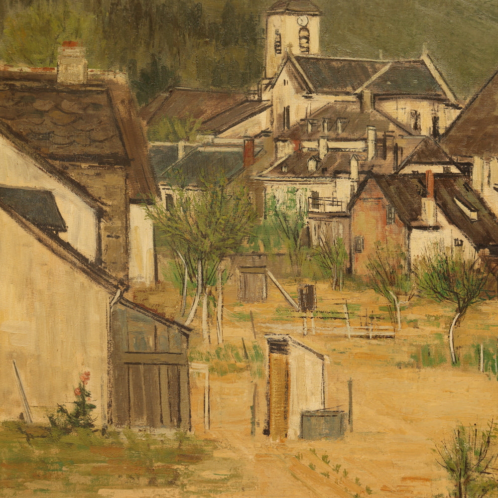 AW309: Ginette Rapp "Vue d' Argentat Correze" Oil on Canvas