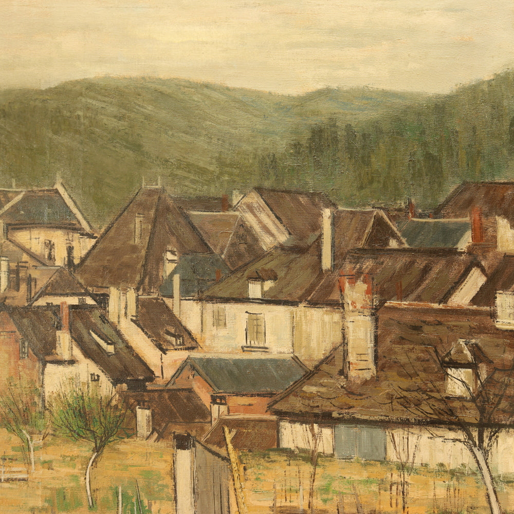 AW309: Ginette Rapp "Vue d' Argentat Correze" Oil on Canvas