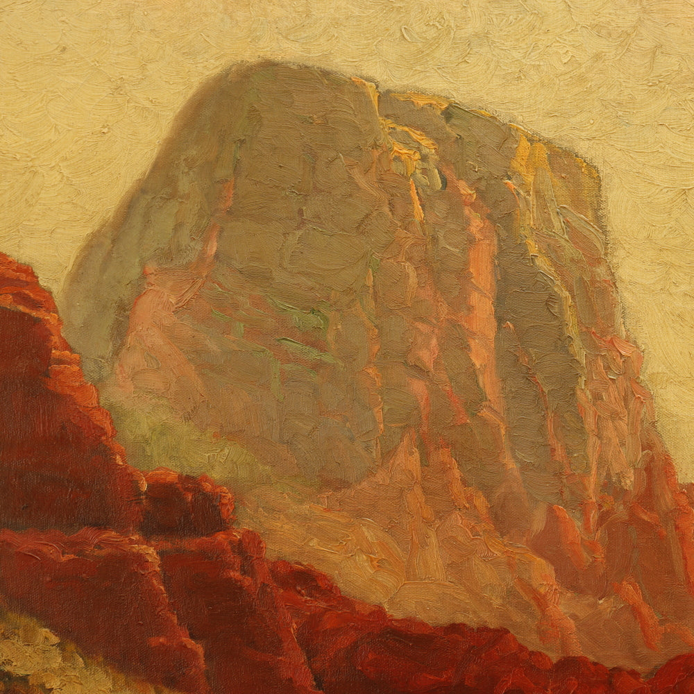 AW097: Dey de Ribcowsky "Red Rock Country" Oil on Canvas on Board Painting