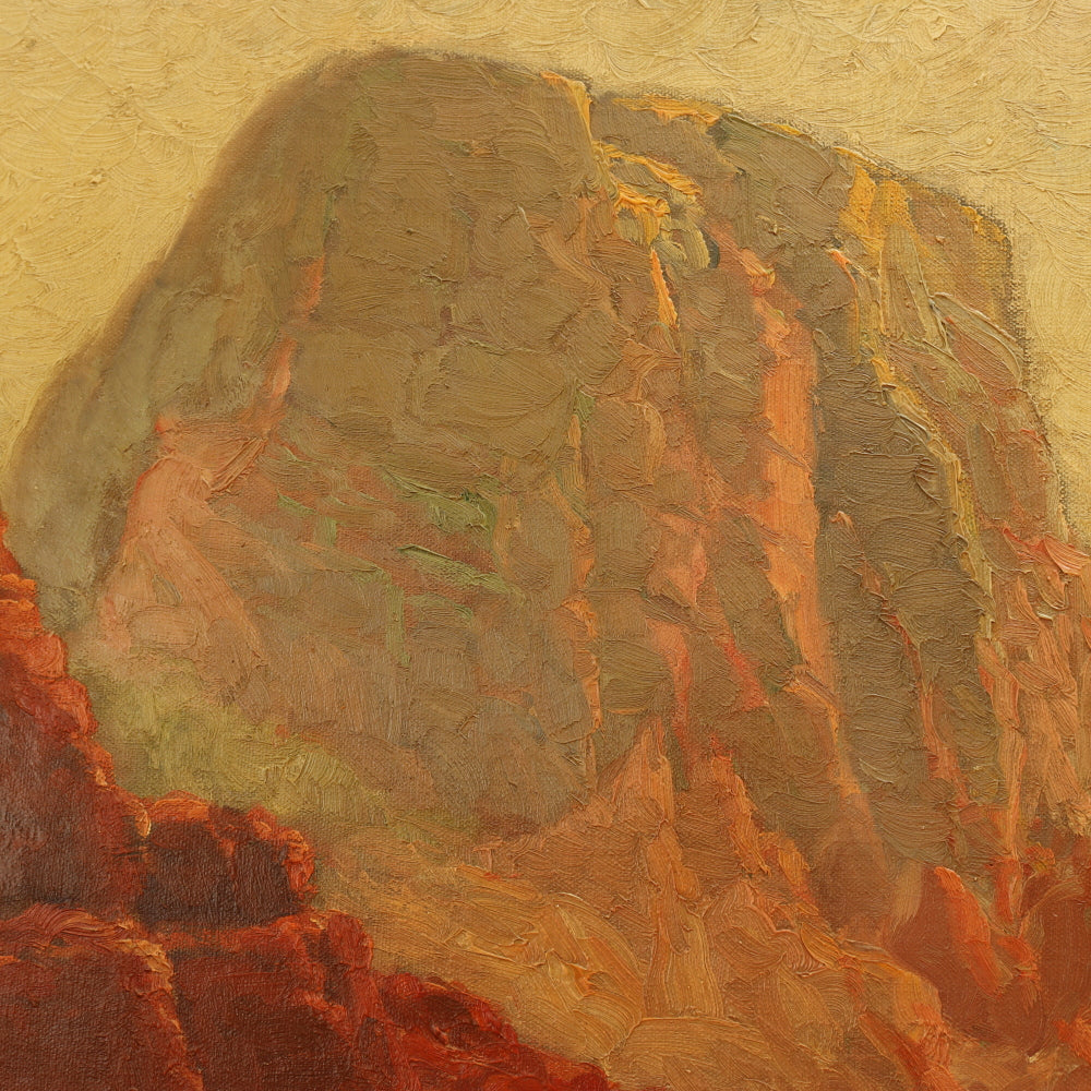 AW097: Dey de Ribcowsky "Red Rock Country" Oil on Canvas on Board Painting