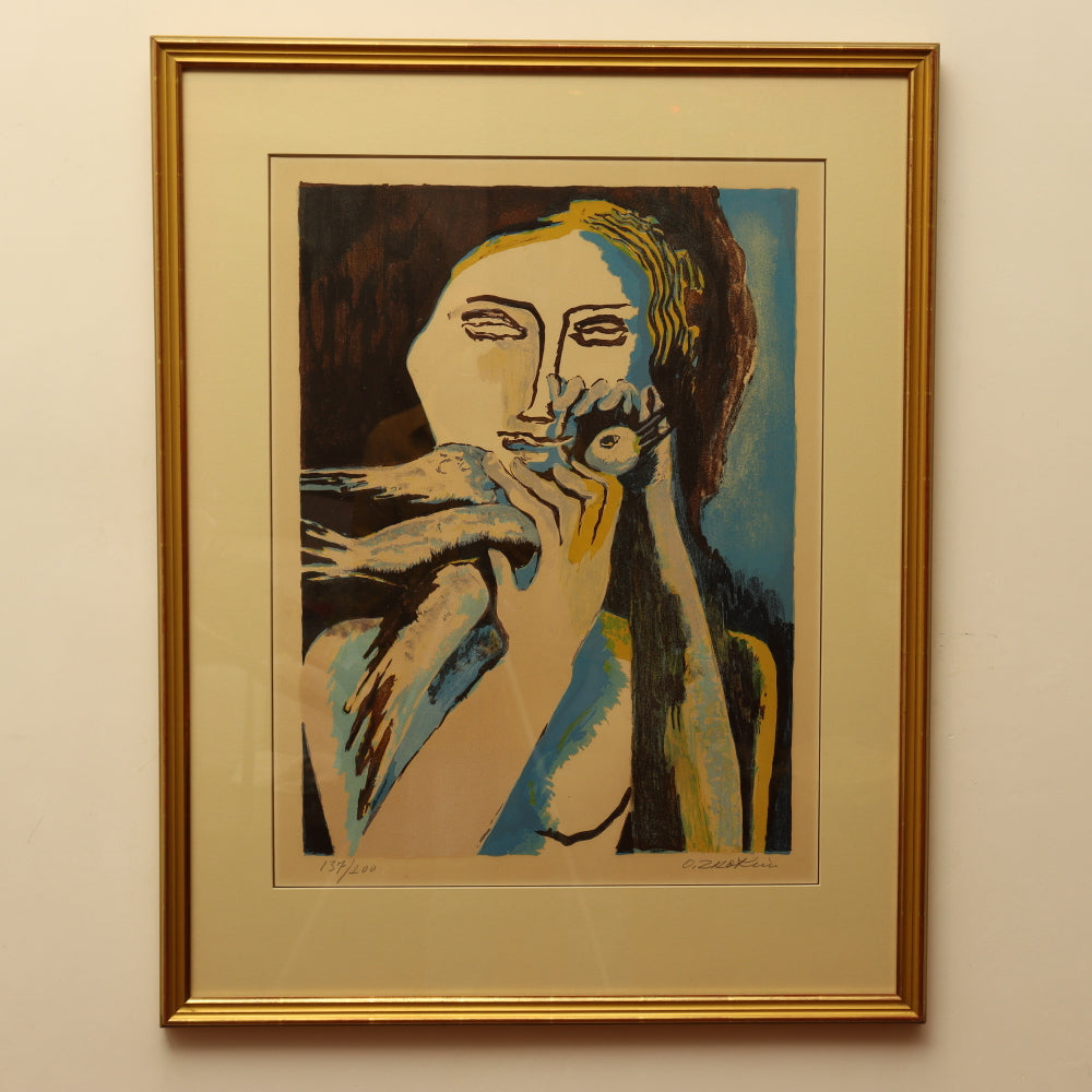  Ossip Zadkine "Woman With Dove" Serigraph | Work of Man