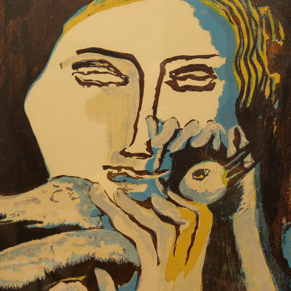 AW9-036: Ossip Zadkine "Woman With Dove" Serigraph