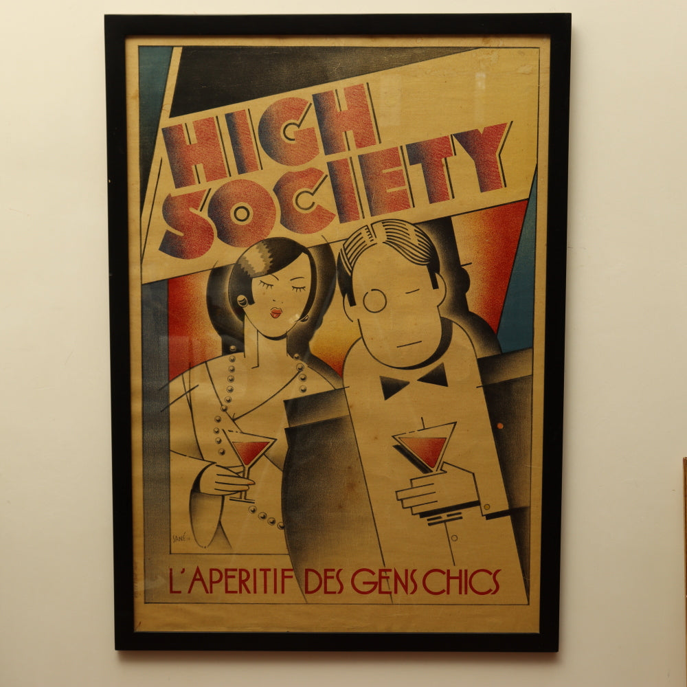 G. Sane "High Society (L'aperitif Des Den Chics) Lithographic Poster | Work of Man