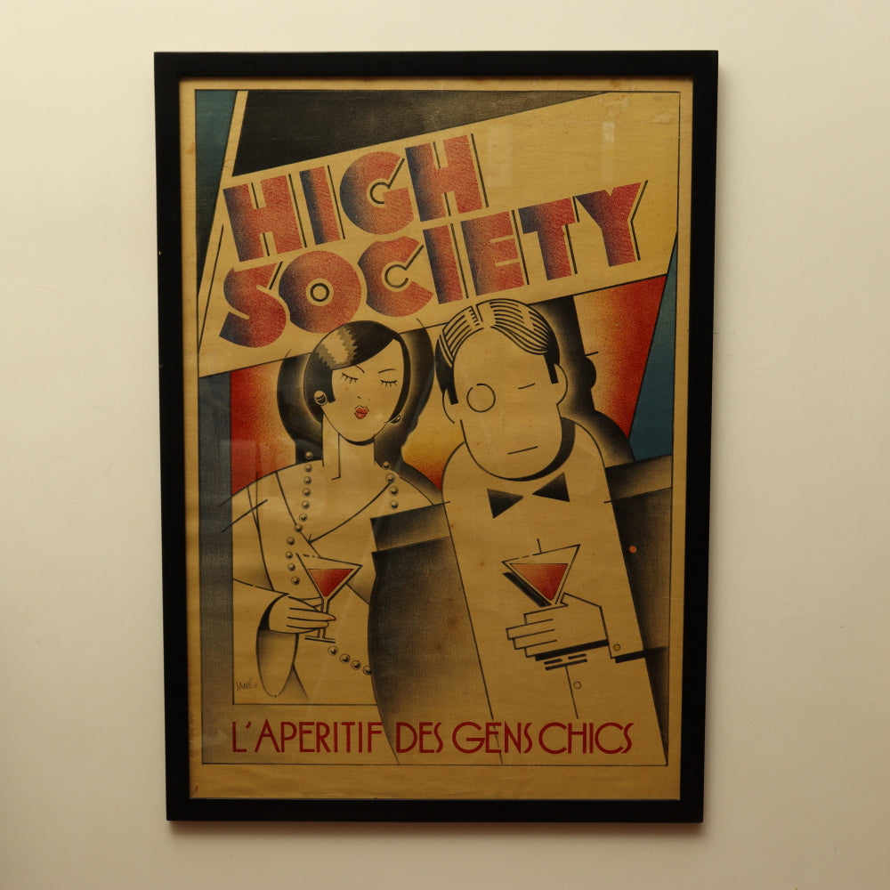 AW8-011: G. Sane "High Society (L'aperitif Des Den Chics) Lithographic Poster