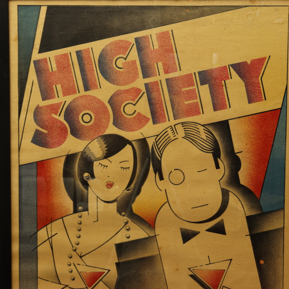 AW8-011: G. Sane "High Society (L'aperitif Des Den Chics) Lithographic Poster