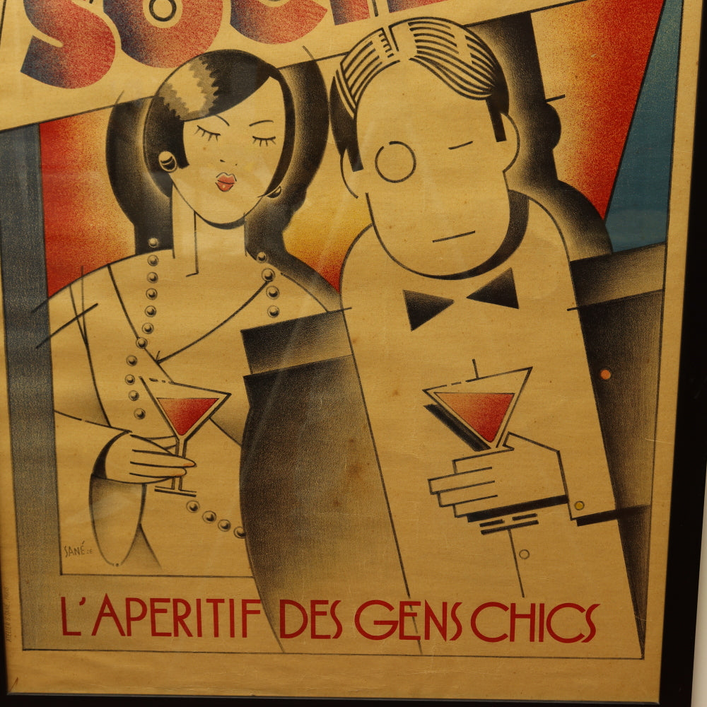 AW8-011: G. Sane "High Society (L'aperitif Des Den Chics) Lithographic Poster