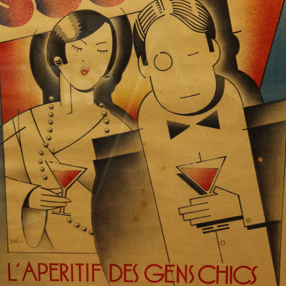 AW8-011: G. Sane "High Society (L'aperitif Des Den Chics) Lithographic Poster