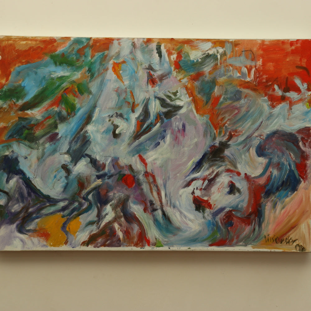 AW814: Modern Abstract Composition Oil on Canvas