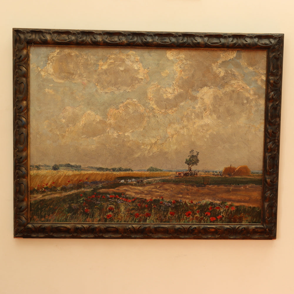 AW263: Ferenc Ujvary 20th Century Ukrainian Landscape Oil on Canvas Painting