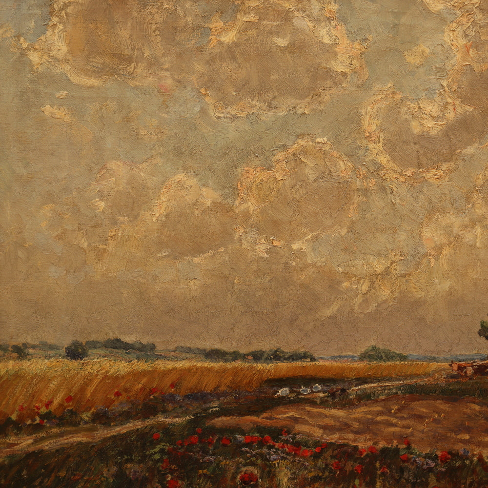 AW263: Ferenc Ujvary 20th Century Ukrainian Landscape Oil on Canvas Painting