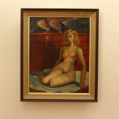 Jack Levitz Burlesque Girl's Day in Court WPA Ashcan Oil on Canvas Painting  | Work of Man