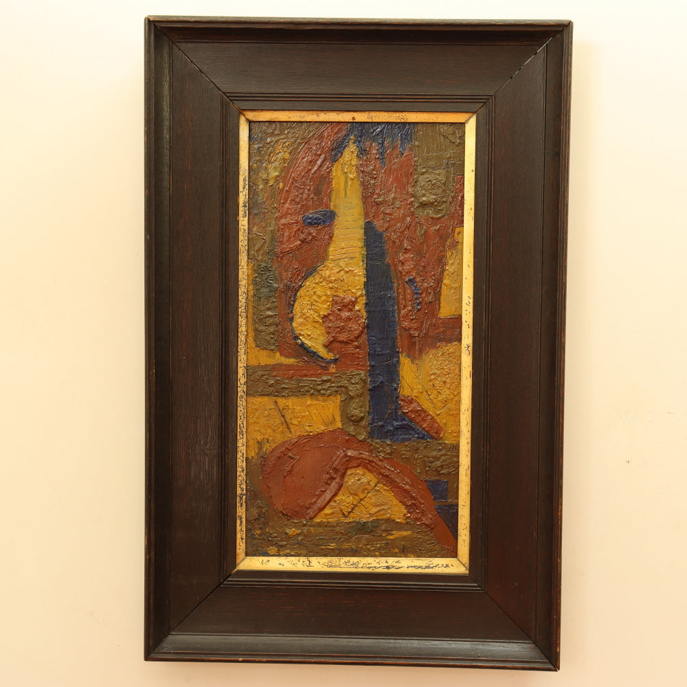 AW821: Early 20th Century Heavy Impasto Abstract Oil on Board Painting