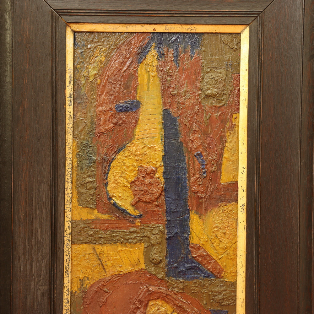 AW821: Early 20th Century Heavy Impasto Abstract Oil on Board Painting