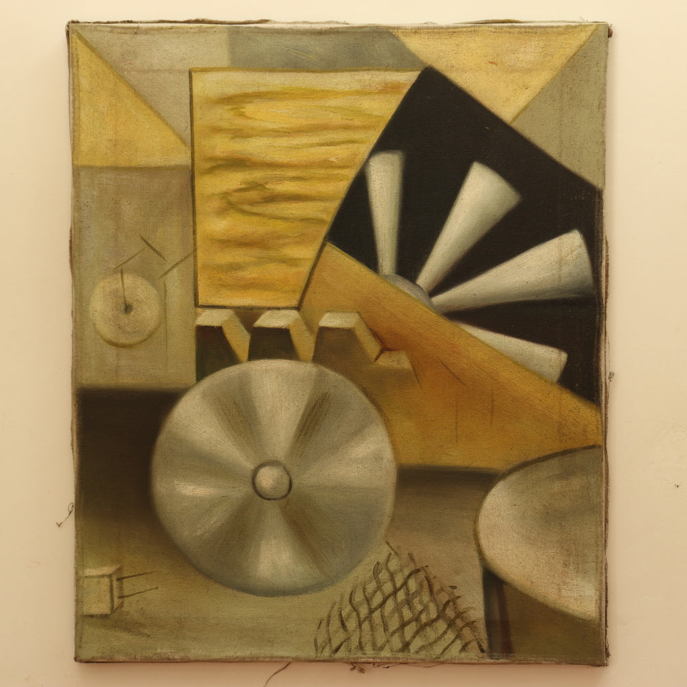 AW822: After Alexander Rodchenko Suprematist Avant Garde Constructivist Oil on Canvas Painting