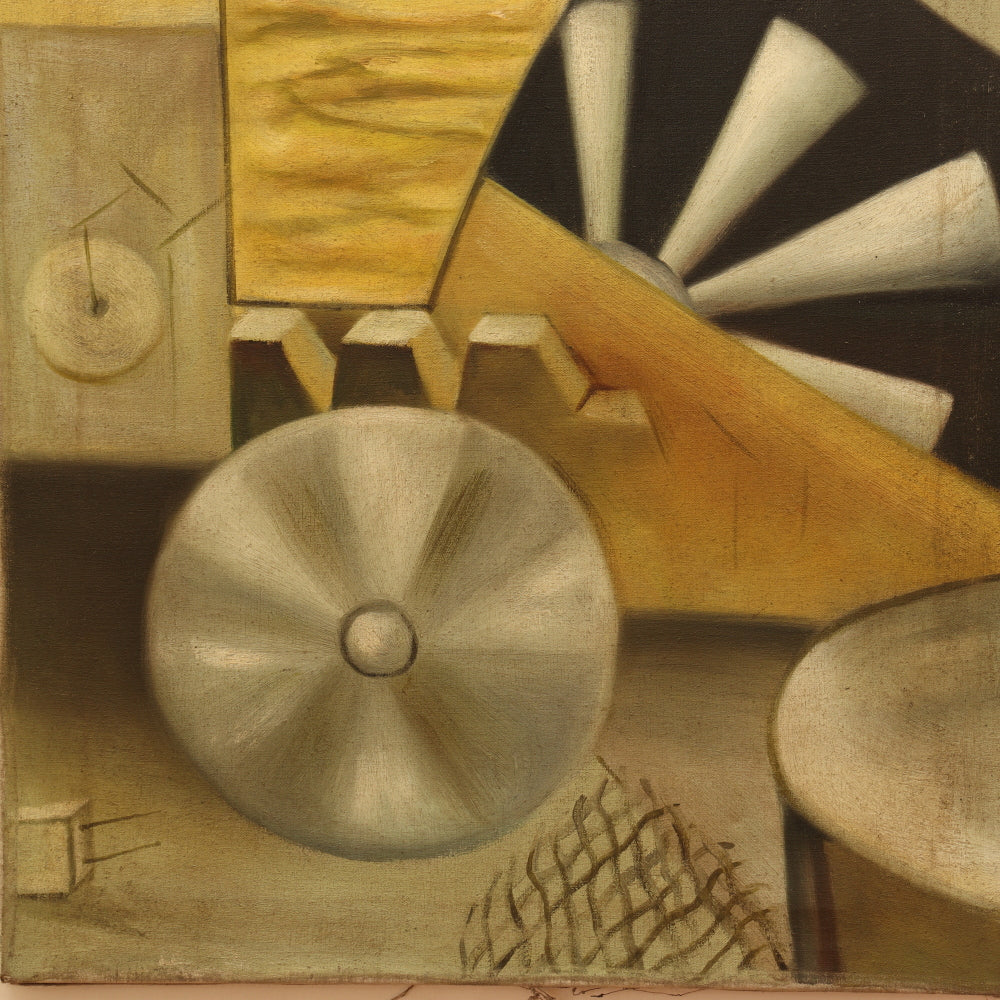 AW822: After Alexander Rodchenko Suprematist Avant Garde Constructivist Oil on Canvas Painting