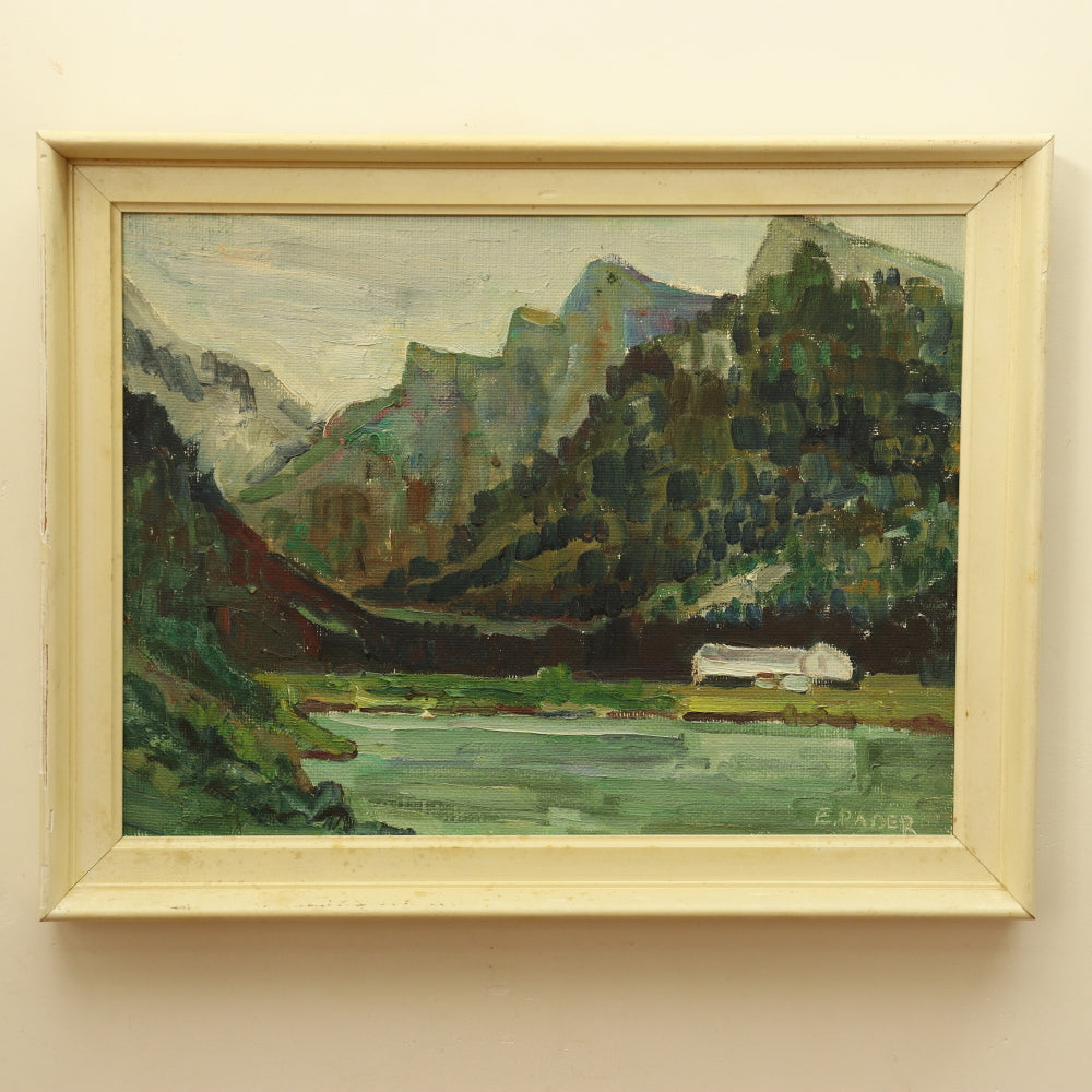 AW824: Ernst Pader German Impressionist Landscape Oil on Board Painting