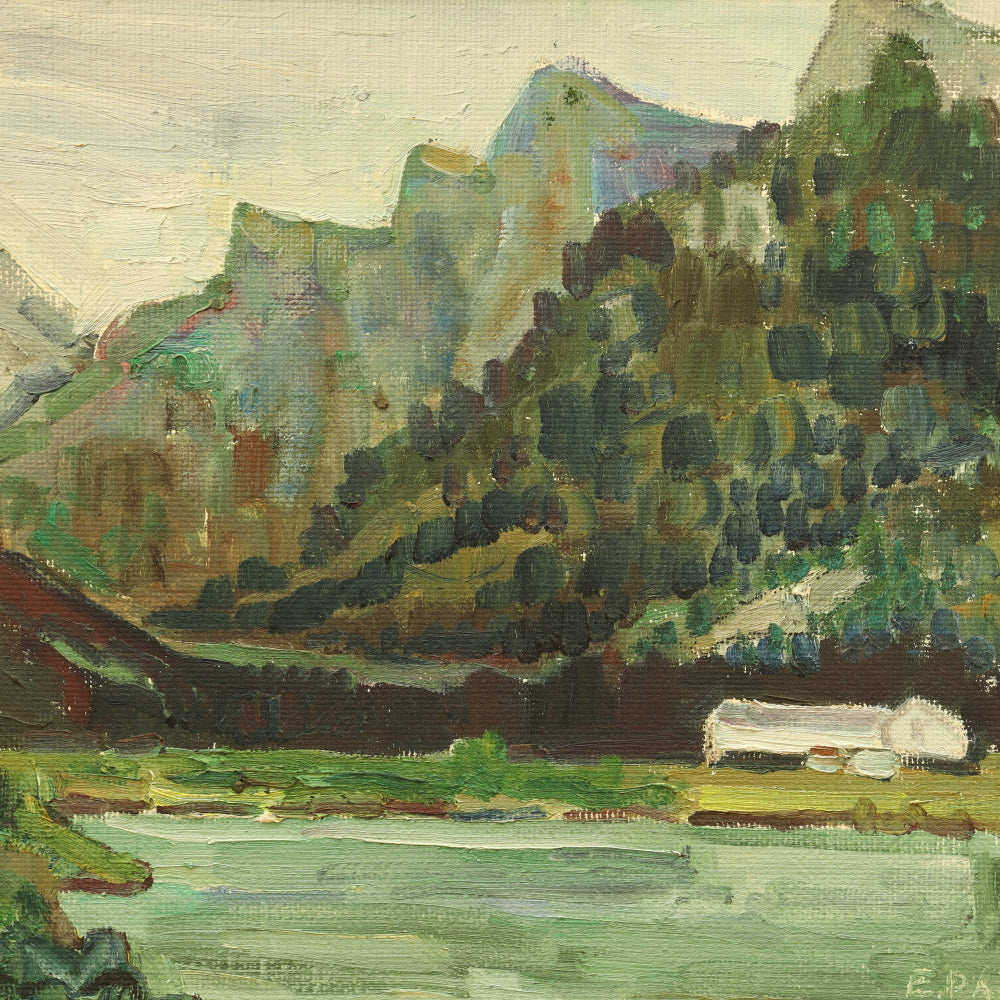 AW824: Ernst Pader German Impressionist Landscape Oil on Board Painting