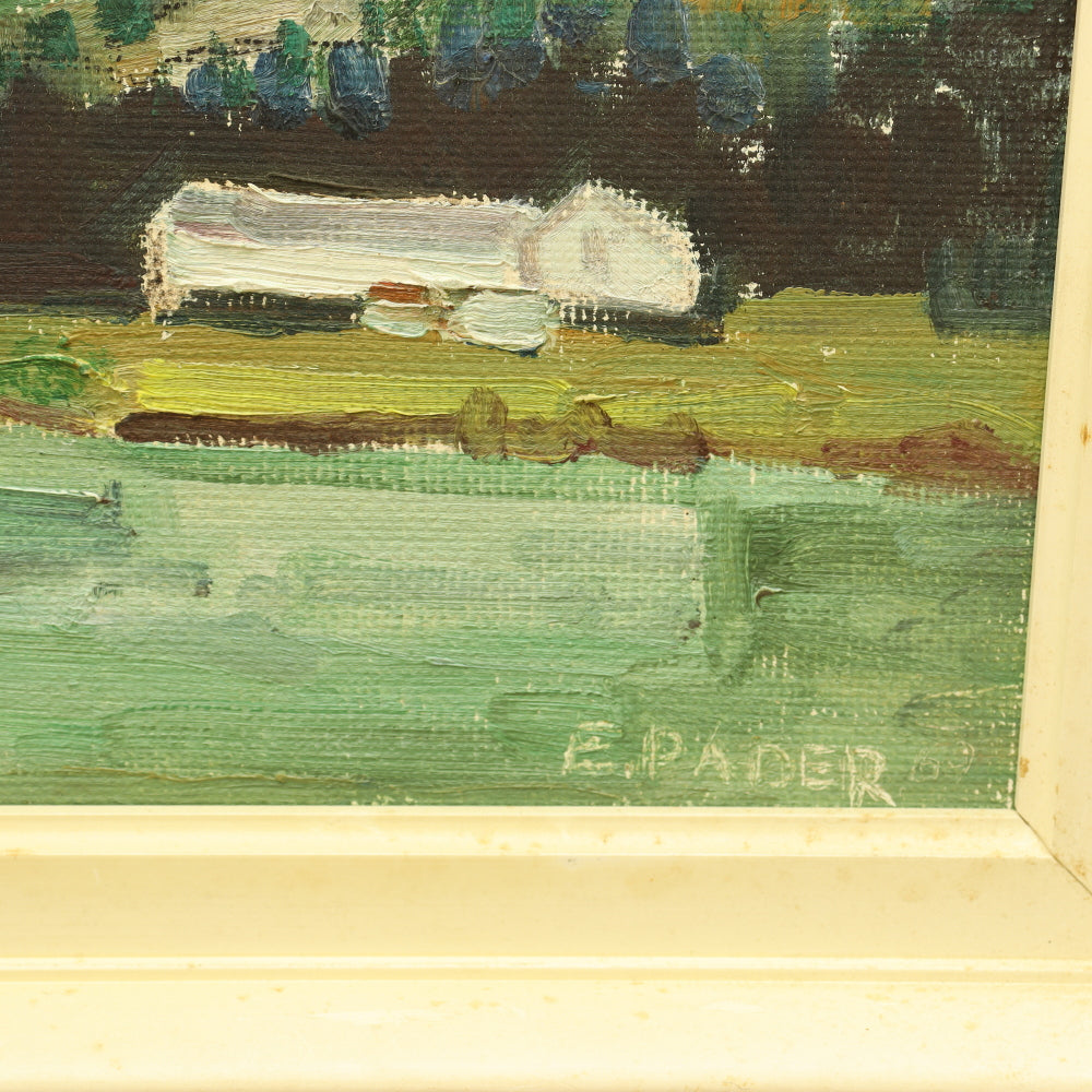 AW824: Ernst Pader German Impressionist Landscape Oil on Board Painting