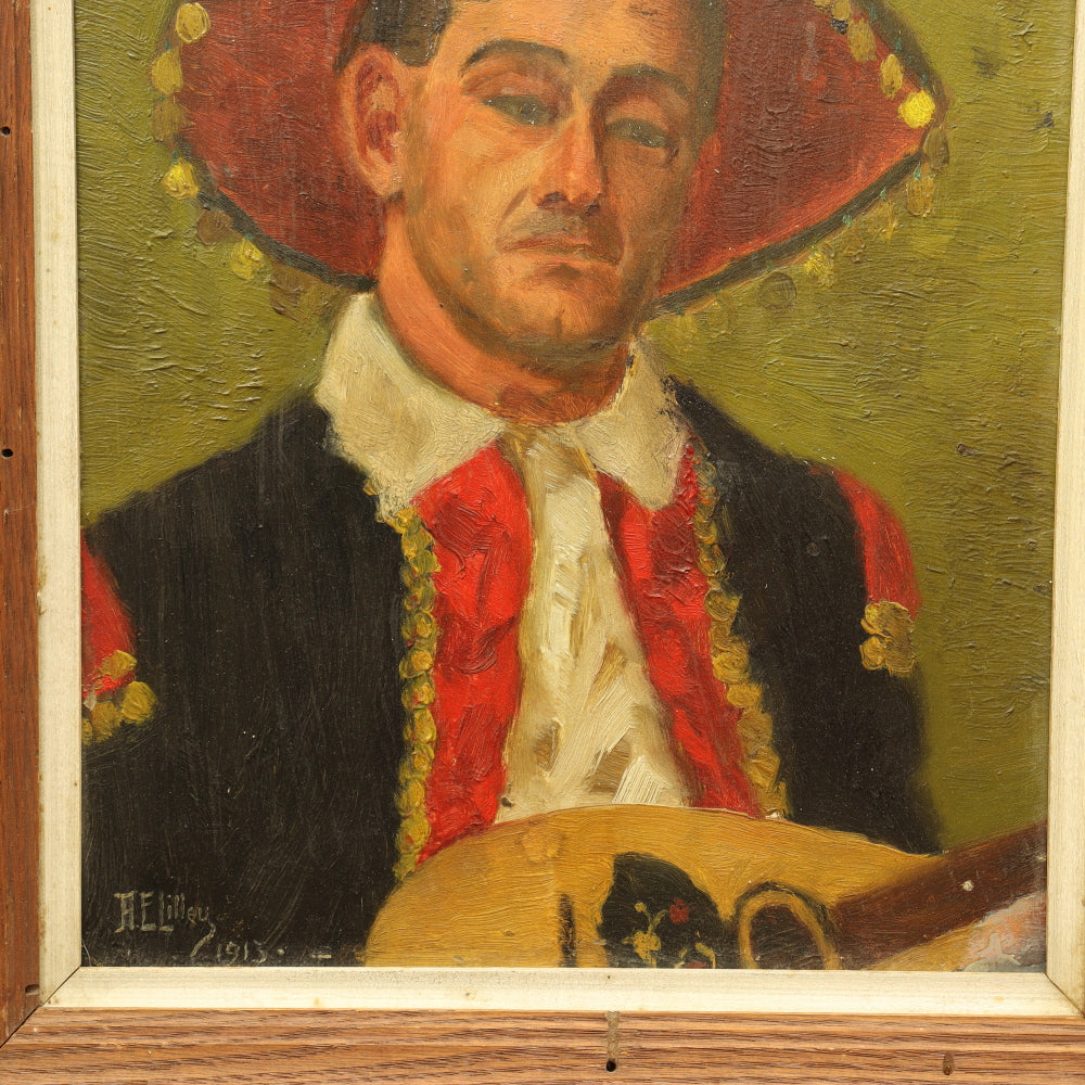 AW827: Albert E.V. Lilley "Mariachi" Oil on Board Painting