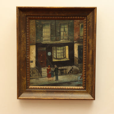 Ashcan School Brooklyn Townhouse Oil  Painting | Work of Man