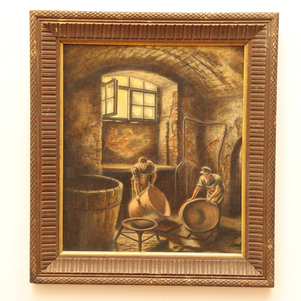 American WPA Illustration Painting Winemakers | Work of Man