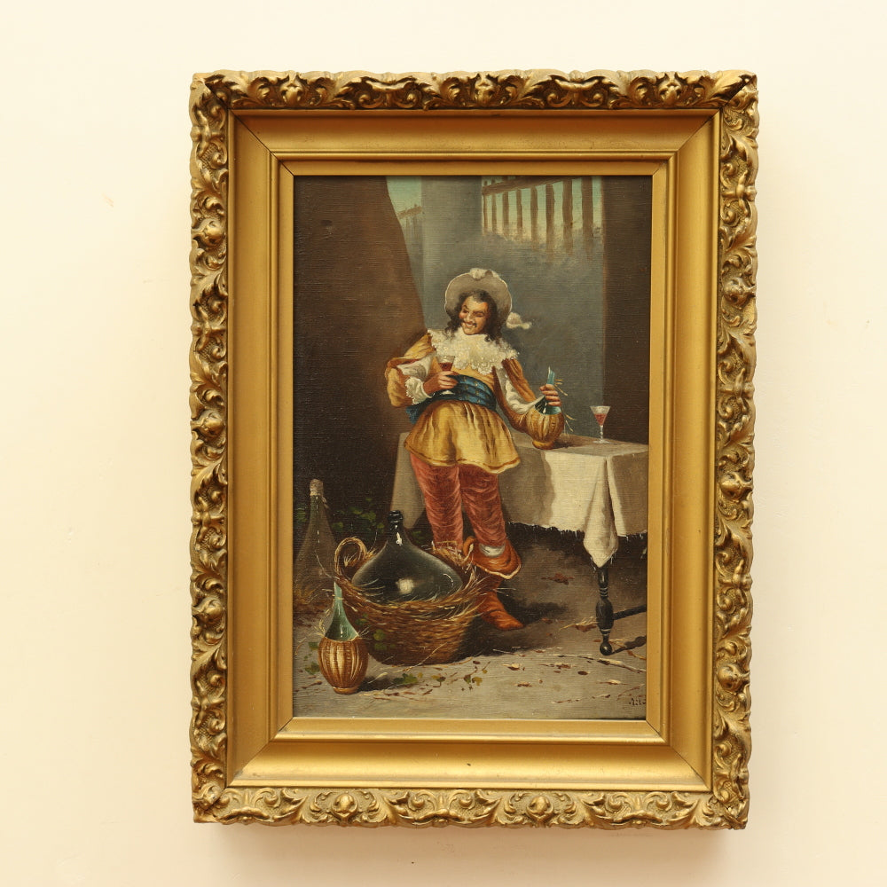 AW164: Late 19th Century European School Portrait of a Young Cavalier Oil on Canvas