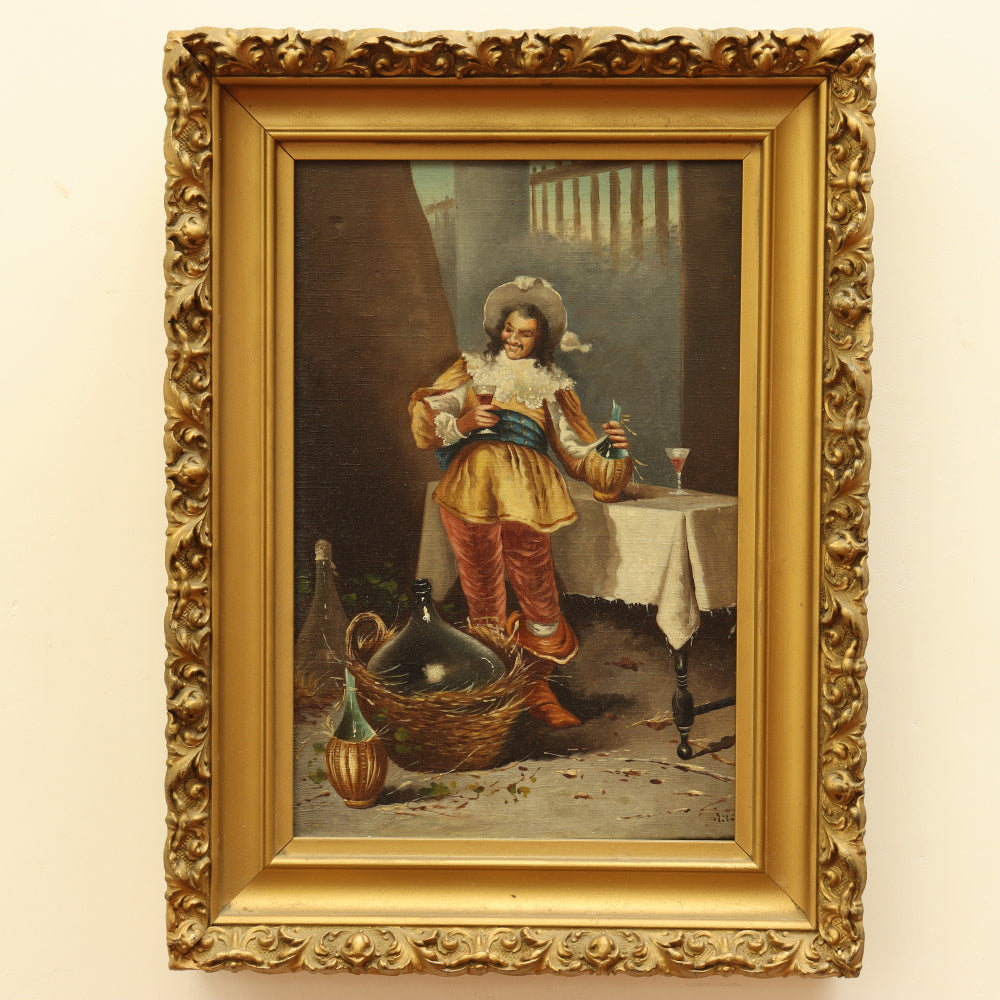 AW164: Late 19th Century European School Portrait of a Young Cavalier Oil on Canvas