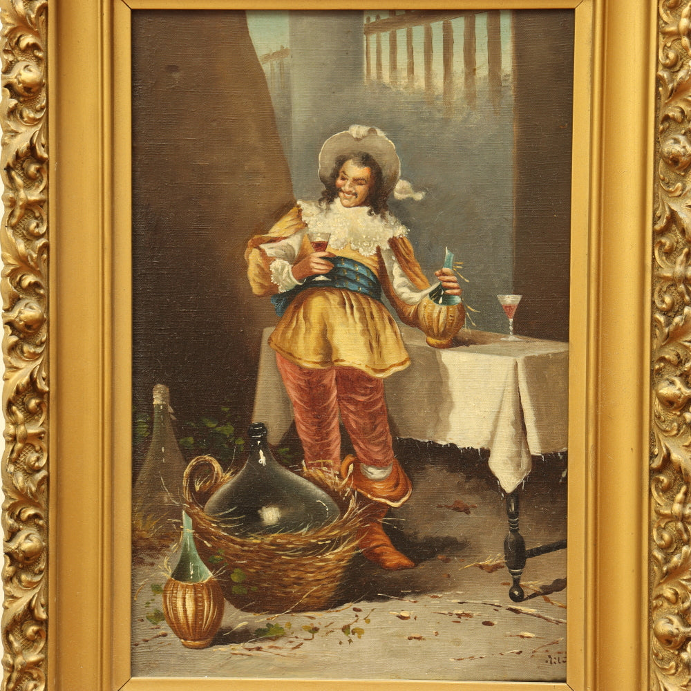 AW164: Late 19th Century European School Portrait of a Young Cavalier Oil on Canvas