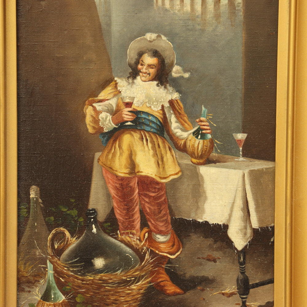 AW164: Late 19th Century European School Portrait of a Young Cavalier Oil on Canvas